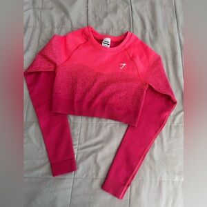 GYMSHARK WOMENS PINK SMALL CROP TOP